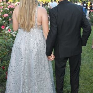 Silver prom dress